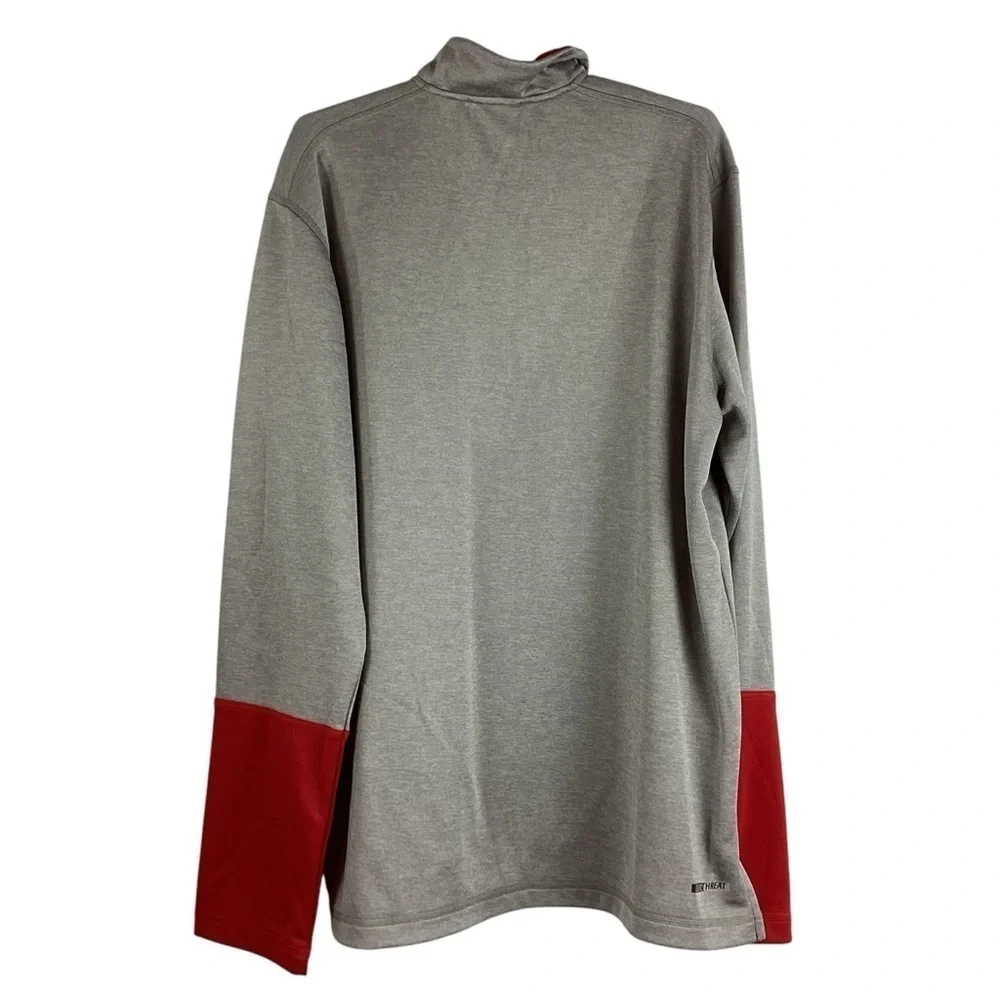 Adidas Basketball 1/4 Zip Pullover Size M Gray Red